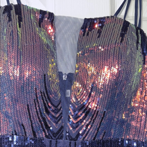 Multicolor Sequin Dress with Spaghetti Straps - Picture 9 of 16